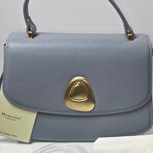 Moncrief London Sadie Top Handle Flap with crossbody - Dirty Blue